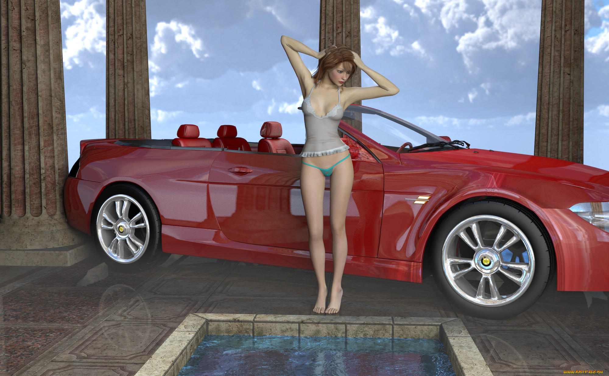 , 3d car&girl, , , , 